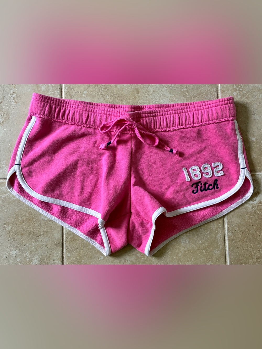 Vintage Y2K A&F Pink Low Rise Fleece Dolphin Lounge Shorts size Small